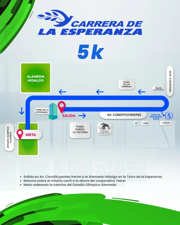 Ruta carrera de la esperanza 5K