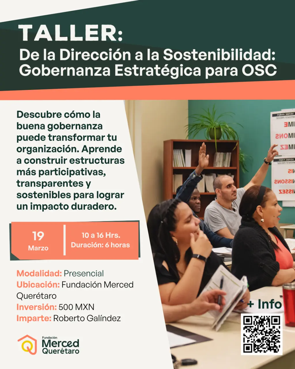 Taller: de la dirección a la sostenibilidad: Gobernanza estratégica para Organizaciones de la Sociedad Civil
